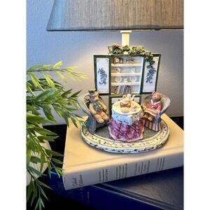 1988 Promo Accents Teddy Bear Tea Party Lamp, Rare Vintage Cottagecore Light
